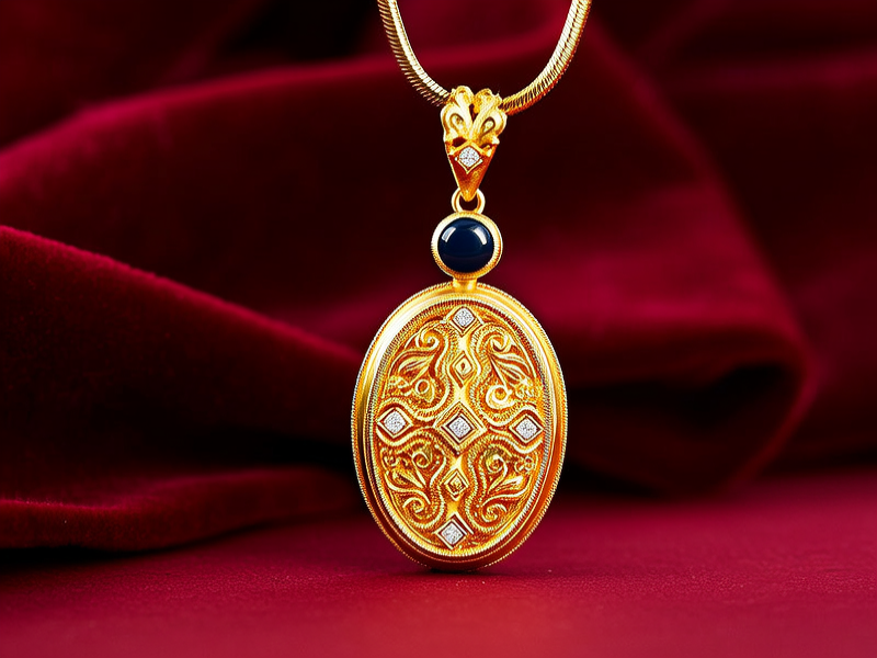 黄金椭圆形吊坠图片