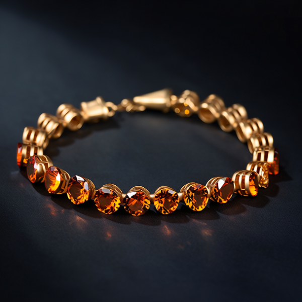 黄金石榴石手串图片